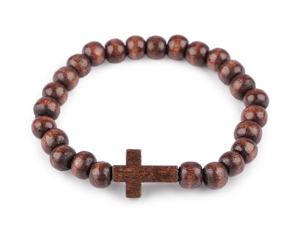 Náramek dřevěný unisex křížek