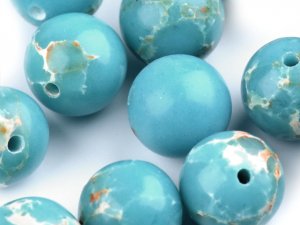 Tyrkysový oceánový jaspis syntetický, minerální korálky Ø8 mm