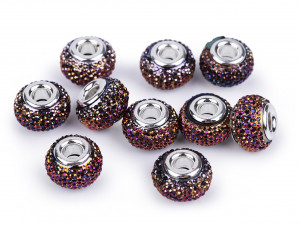 Plastové korálky s velkým průvlekem 9x14 mm