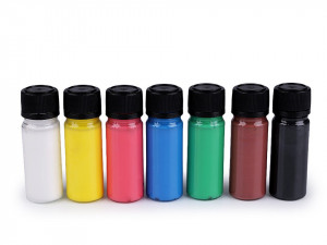 Sada barev na textil Art e Miss; na tmavý textil, neon, metalický, sada 7 barev x 12 g