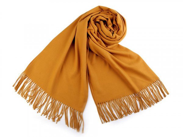 Šátek / šála typu pashmina s třásněmi 70x180 cm