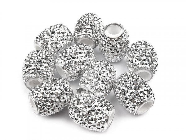 Plastové korálky s velkým průvlekem 13x15 mm