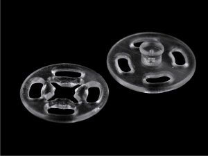 Plastové patentky / stiskací knoflíky transparentní Ø13 mm, Ø15 mm