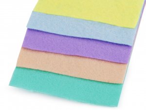 Barevná sada dekorativních filců / plstí soft 10x45 cm
