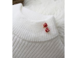 Kovový přívěsek / taháček na zip květ růže 3D 11x14 mm