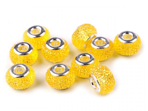 Plastové korálky s velkým průvlekem 9x14 mm