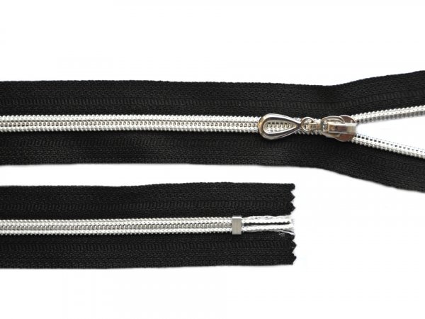Spirálový zip se stříbrnými zoubky No 5 délka 20 cm
