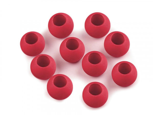 Plastové korálky matné s velkým průvlekem 10x12 mm