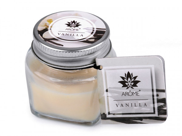 Malá vonná svíčka ve skle s jmenovkou 28 g Fruit, Floral