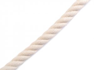 Bavlněná šňůra kroucená  Ø10 mm tuhá, macrame