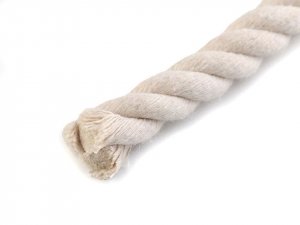 Bavlněná šňůra kroucená  Ø10 mm tuhá, macrame