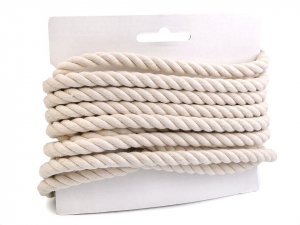 Bavlněná šňůra kroucená  Ø10 mm tuhá, macrame
