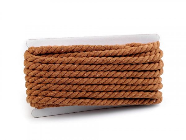 Bavlněná šňůra kroucená Ø12 mm, návin 10 m, macrame