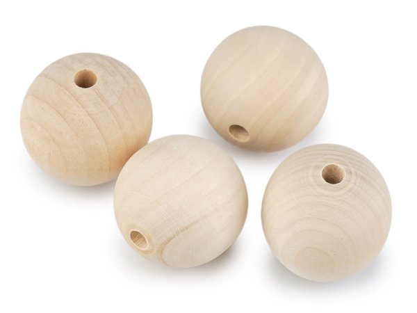 Velké dřevěné korále nelakované Ø40 mm
