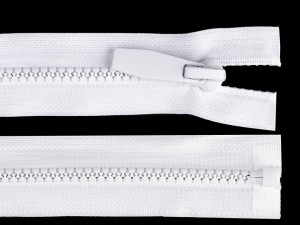 Kostěný zip No 5 délka 80 cm kulaté zoubky, s ozdobným jezdcem