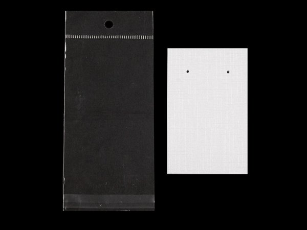 Karta na náušnice se sáčkem s eurozávěsem 5x8 cm