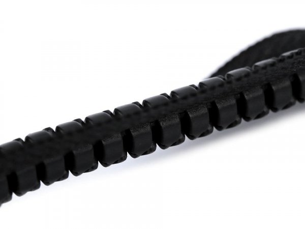 Kostěný zip No 5 délka 80 cm kulaté zoubky, s ozdobným jezdcem