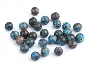 Chryzokol syntetický, minerální korálky Ø8 mm