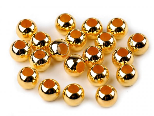 Plastové korálky Metalic s velkým průvlekem 8x10 mm