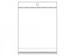 PP sáček s lepicí klopou a závěsem 10x13,5 cm