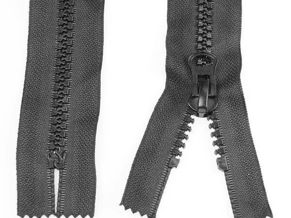 Kostěný zip No 8 délka 18 cm černý nedělitelný