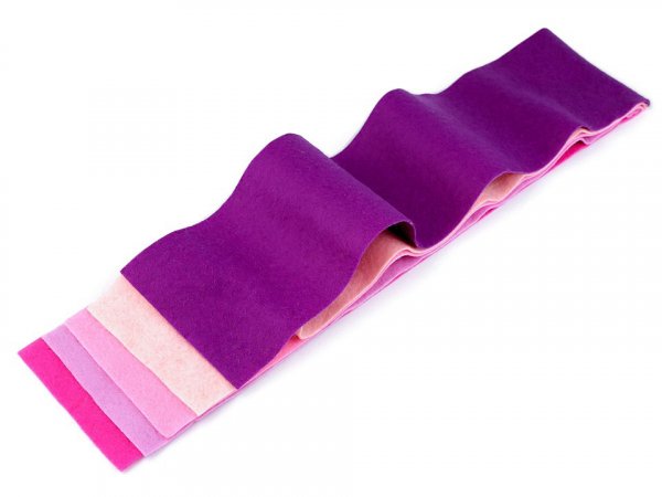 Barevná sada dekorativních filců / plstí soft 10x45 cm