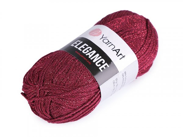 Bavlněná pletací příze Elegance s metalickým vláknem 50 g