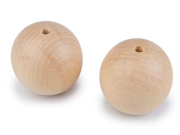 Velké dřevěné korále nelakované Ø50 mm