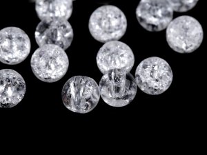 Křišťál praskaný syntetický, minerální korálky Ø4 mm