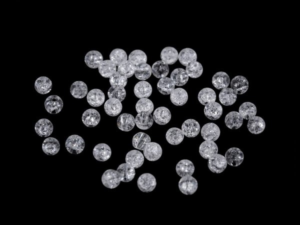 Křišťál praskaný syntetický, minerální korálky Ø4 mm