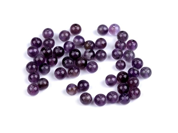 Ametyst, minerální korálky Ø4 mm