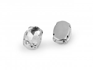 Našívací kamínky v pouzdře / kotlíku oválné 10x14 mm