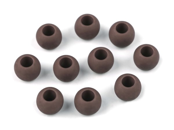 Plastové korálky matné s velkým průvlekem 10x12 mm