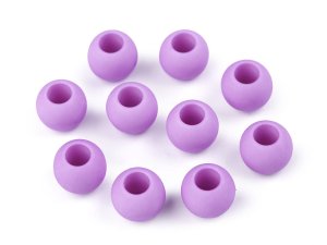 Plastové korálky matné s velkým průvlekem 10x12 mm