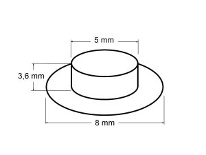 Průchodky s podložkou vnitřní Ø5 mm / vnější Ø8 mm