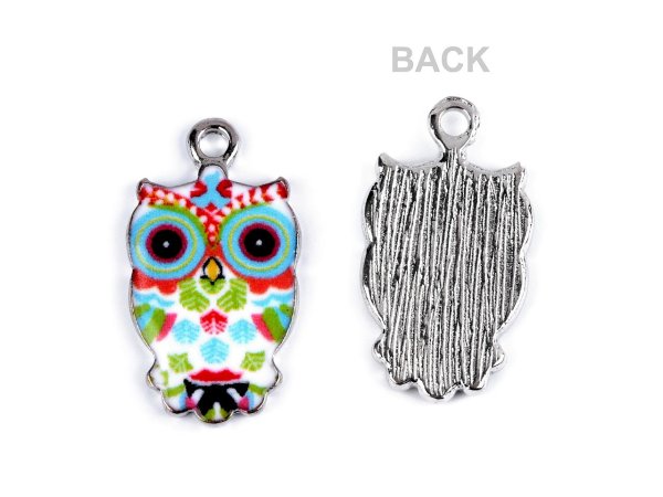 Kovový přívěsek / taháček na zip sova 13x23 mm