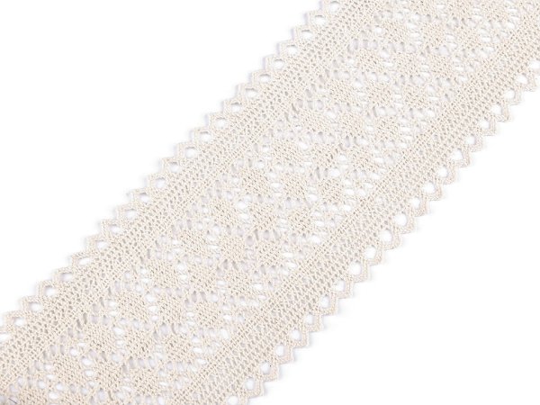 Bavlněná krajka / vsadka paličkovaná šíře 10 cm