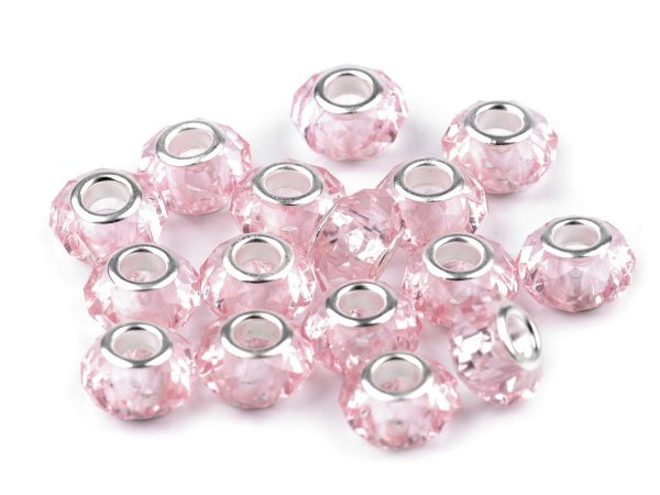Plastové korálky s ploškami s velkým průvlekem 14,5x9 mm