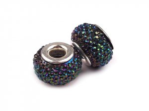Plastové korálky s velkým průvlekem 9x14 mm