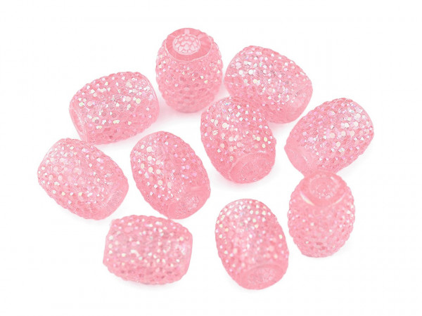 Plastové korálky s velkým průvlekem 13x15 mm