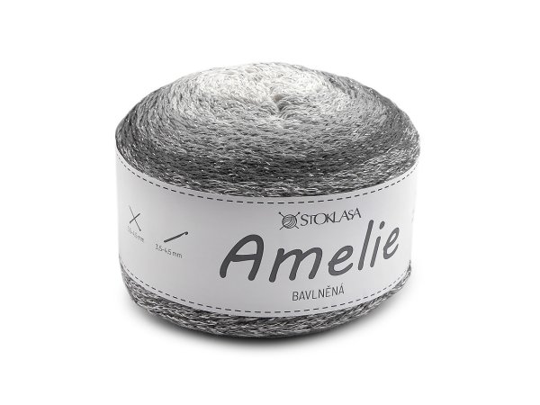 Bavlněná pletací příze Amelie s lurexem 200 g