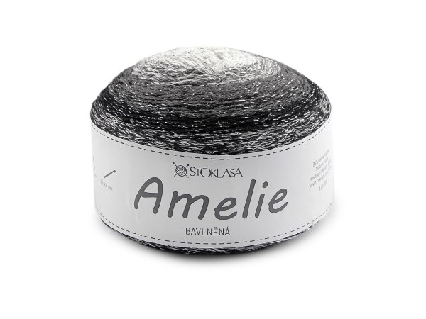 Bavlněná pletací příze Amelie s lurexem 200 g