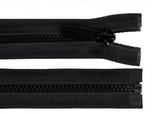 Kostěný zip No 5 délka 80 cm kulaté zoubky, s ozdobným jezdcem
