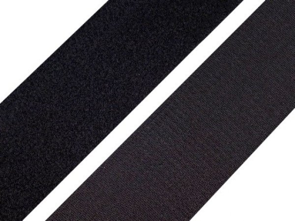 Suchý zip háček + plyš šíře 50 mm bílý, černý PES/PA
