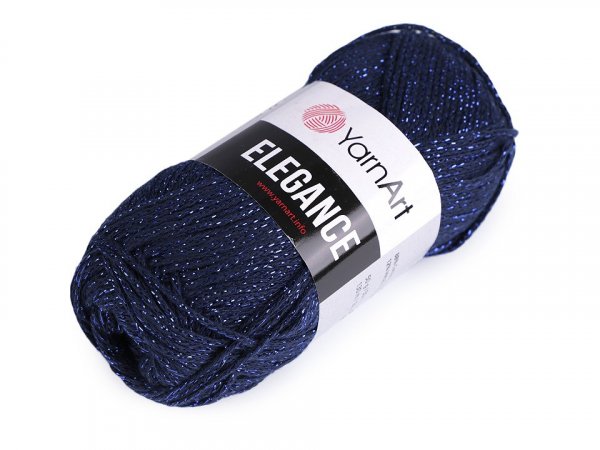 Bavlněná pletací příze Elegance s metalickým vláknem 50 g