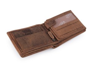 Pánská peněženka kožená pro myslivce, rybáře, motorkáře 9,5x12 cm