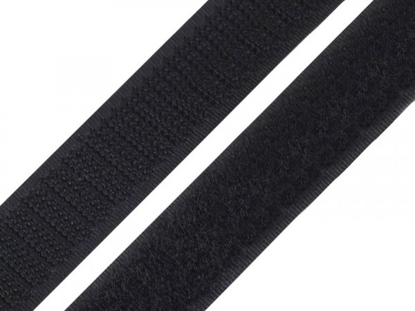 Suchý zip háček + plyš šíře 20 mm bílý, černý PES/PA