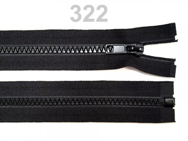 Kostěný zip No 5 délka 75 cm (bundový) černý