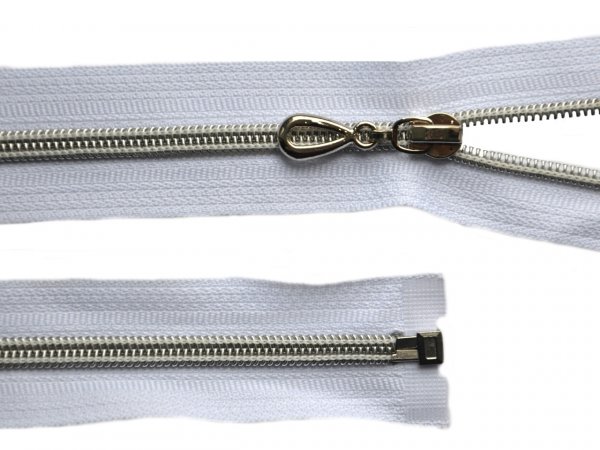 Spirálový zip se stříbrnými zoubky No 5 délka 75 cm