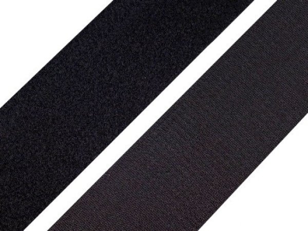 Suchý zip háček + plyš šíře 50 mm bílý, černý PES/PA